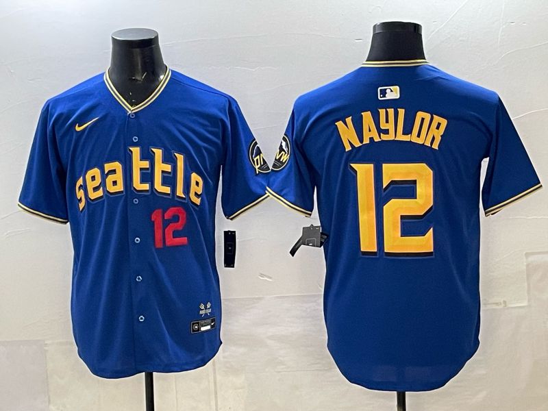 Men Seattle Mariners #12 Naylor blue Game Nike MLB 2025 Jersey 006